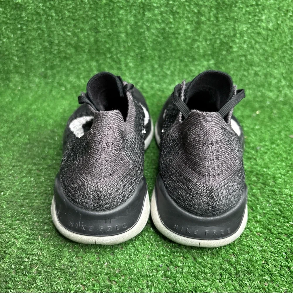 Nike Free RN Flyknit 2018 Women's Size 8 Running Shoes Black Gray‎